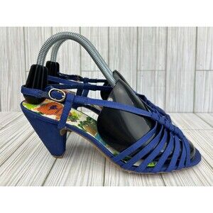 Vintage Rocket Dog Royal Blue Strappy Sandals Heels Pumps Women's Size 9